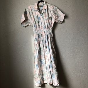 Vintage floral shirt dress